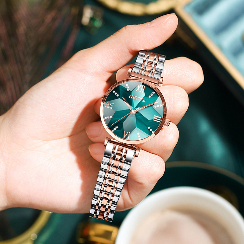 Luxury Watch Top 10 - NIBOSI Fashion Rhombus Mirror Womens Quartz