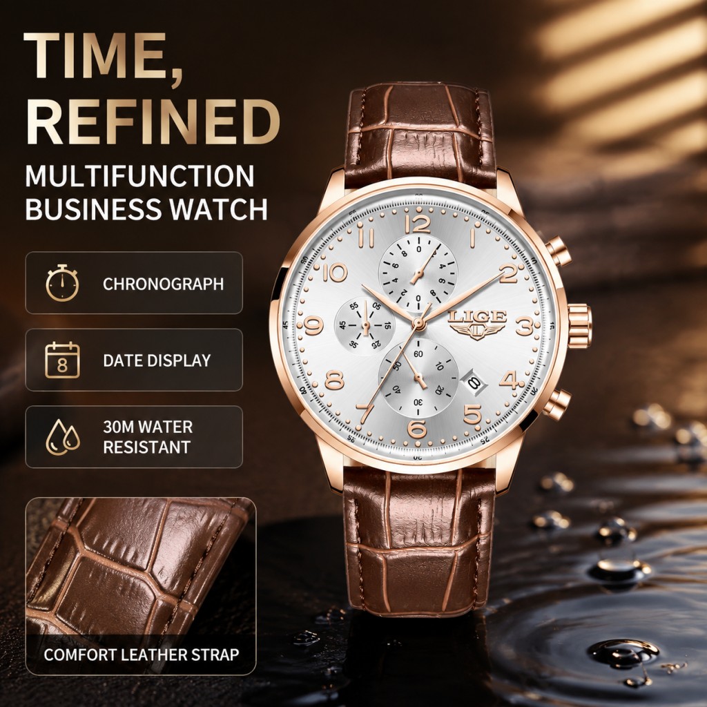Luxury Watch Top 10 - LIGE New Men Watch Fashion Top