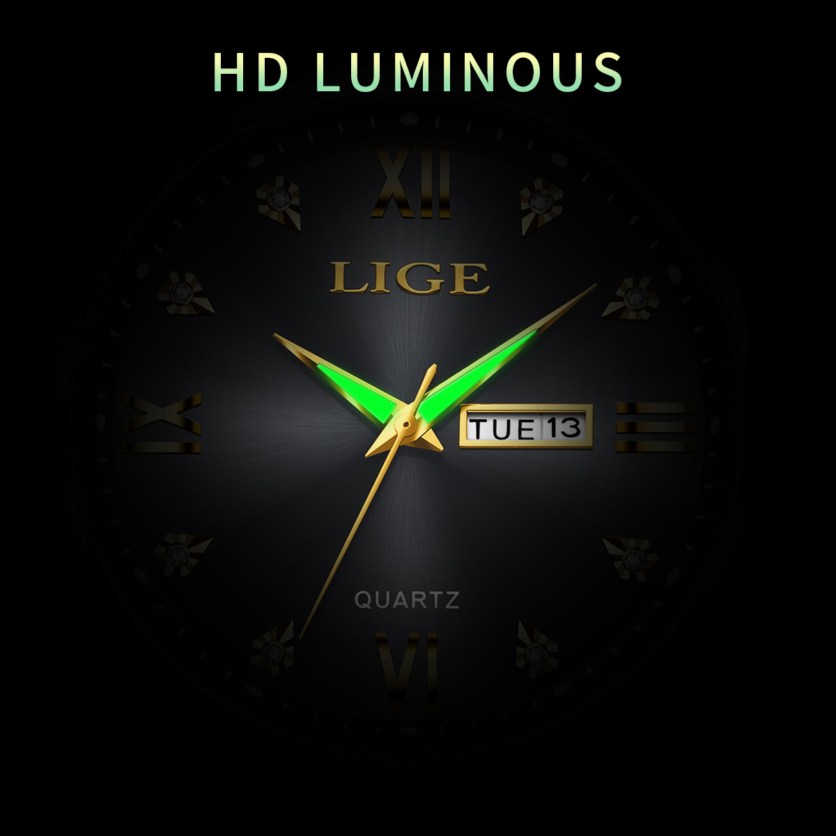 LIGE New Men's Luxury Watch Bu - Luxury Watch Top 10 review and price