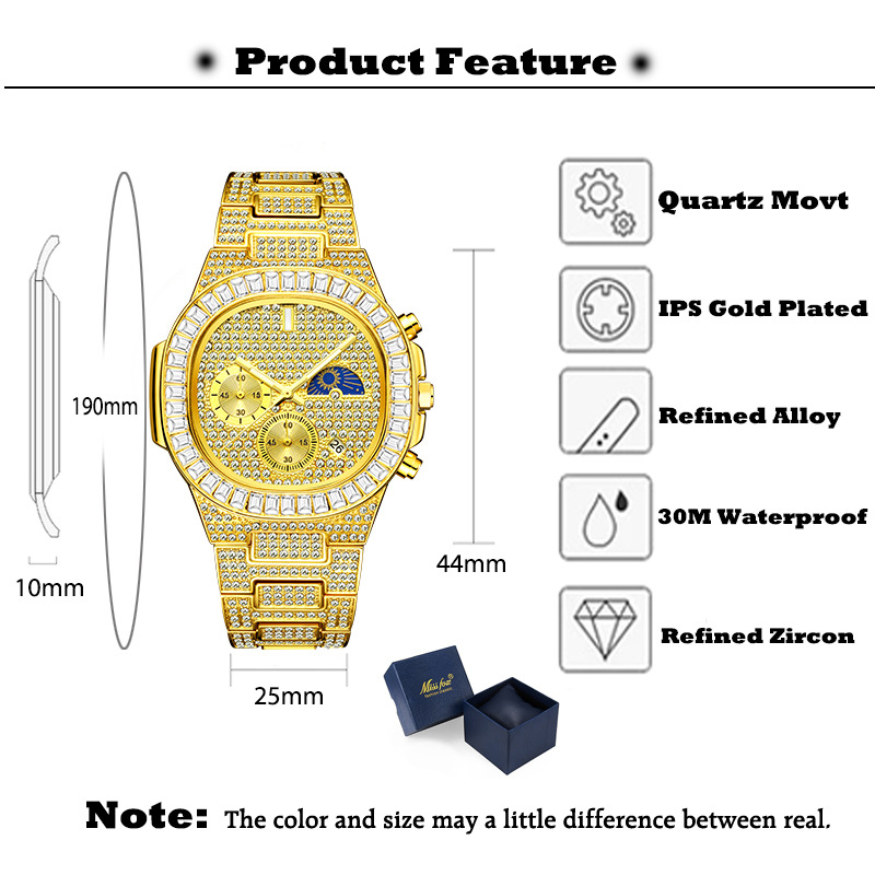 MISSFOX Luxury Gold Watches Me - Luxury Watch Iceberg review and price