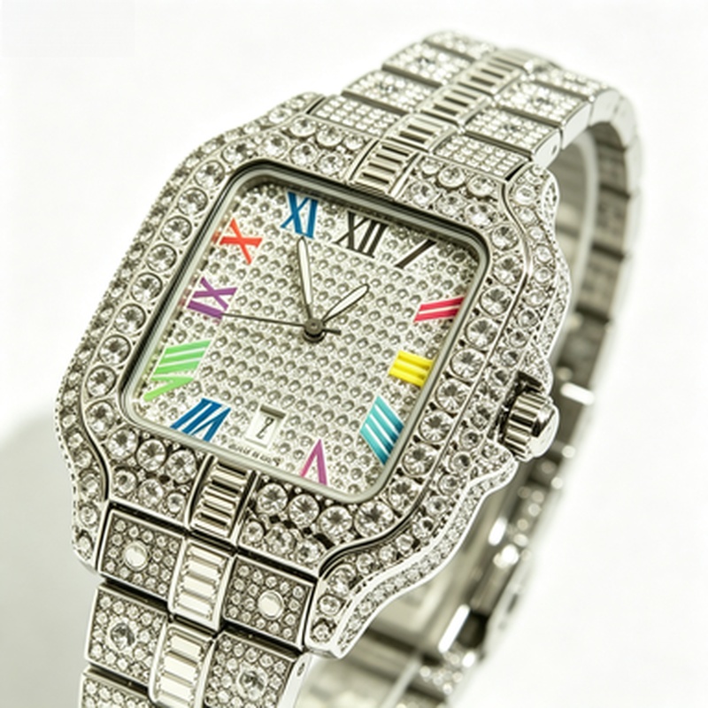 New Luxury Iced‑Out Square Qua - Luxury Watch Iceberg review and price
