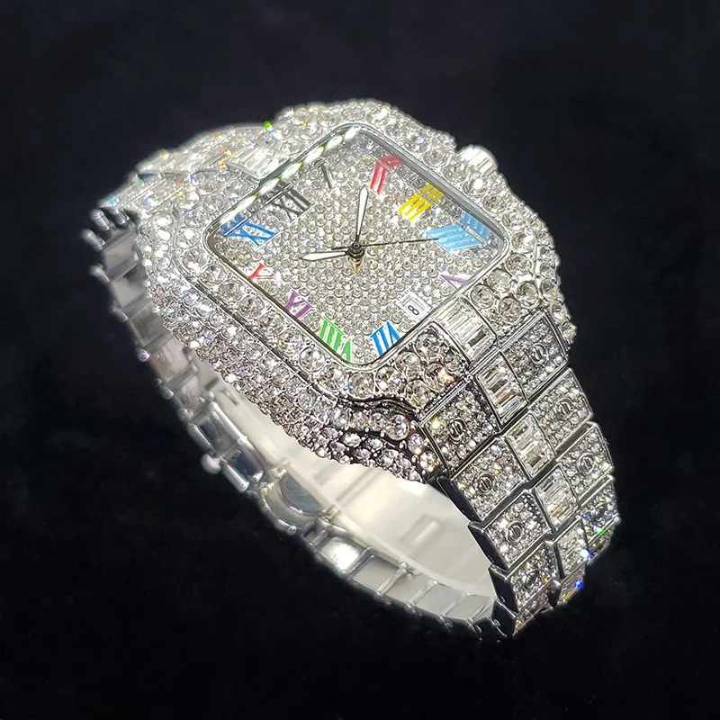 New Luxury Iced‑Out Square Qua - Luxury Watch Iceberg review and price